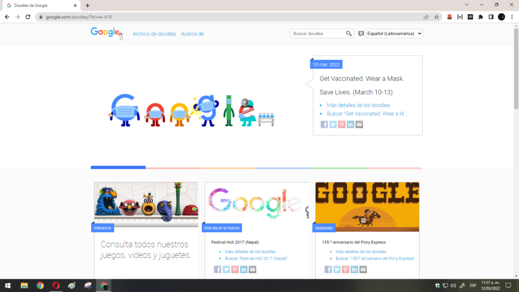 Página de Logos Personalizados de Google.