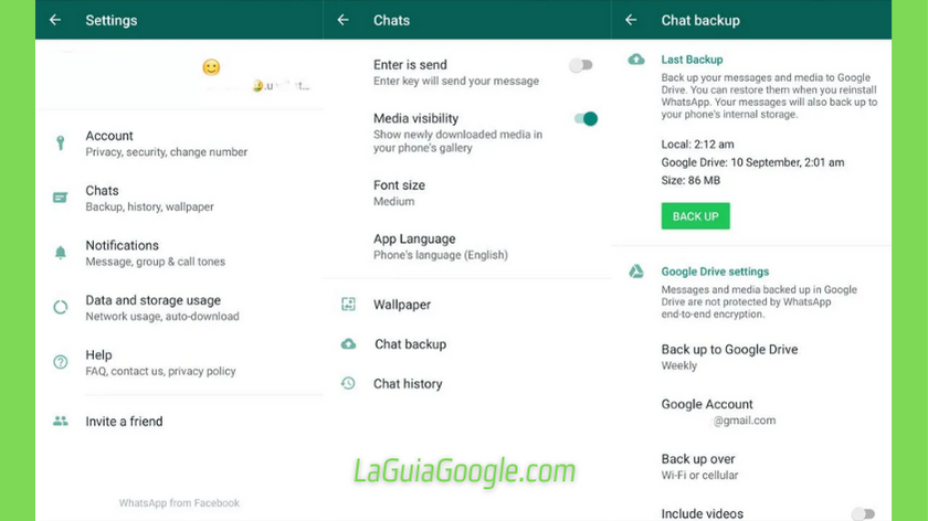 Pasos para conectar la unidad de Google a su WhatsApp
